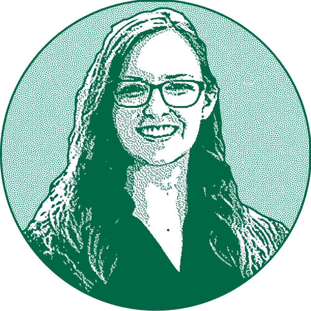 Portrait illustration of Emily McClaine, Slippery Rock University