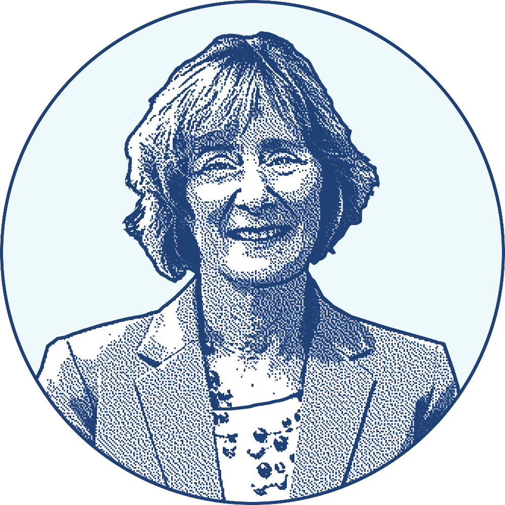 Portrait illustration of Dr. Penny Kelly, SUNY Broome